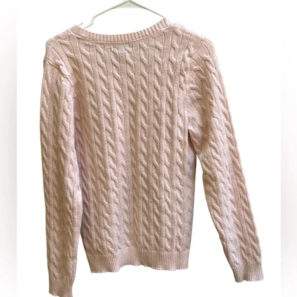 U.S. Polo Assn. Light Pink V-Neck Cable Knit Sweater - Picture 5 of 5